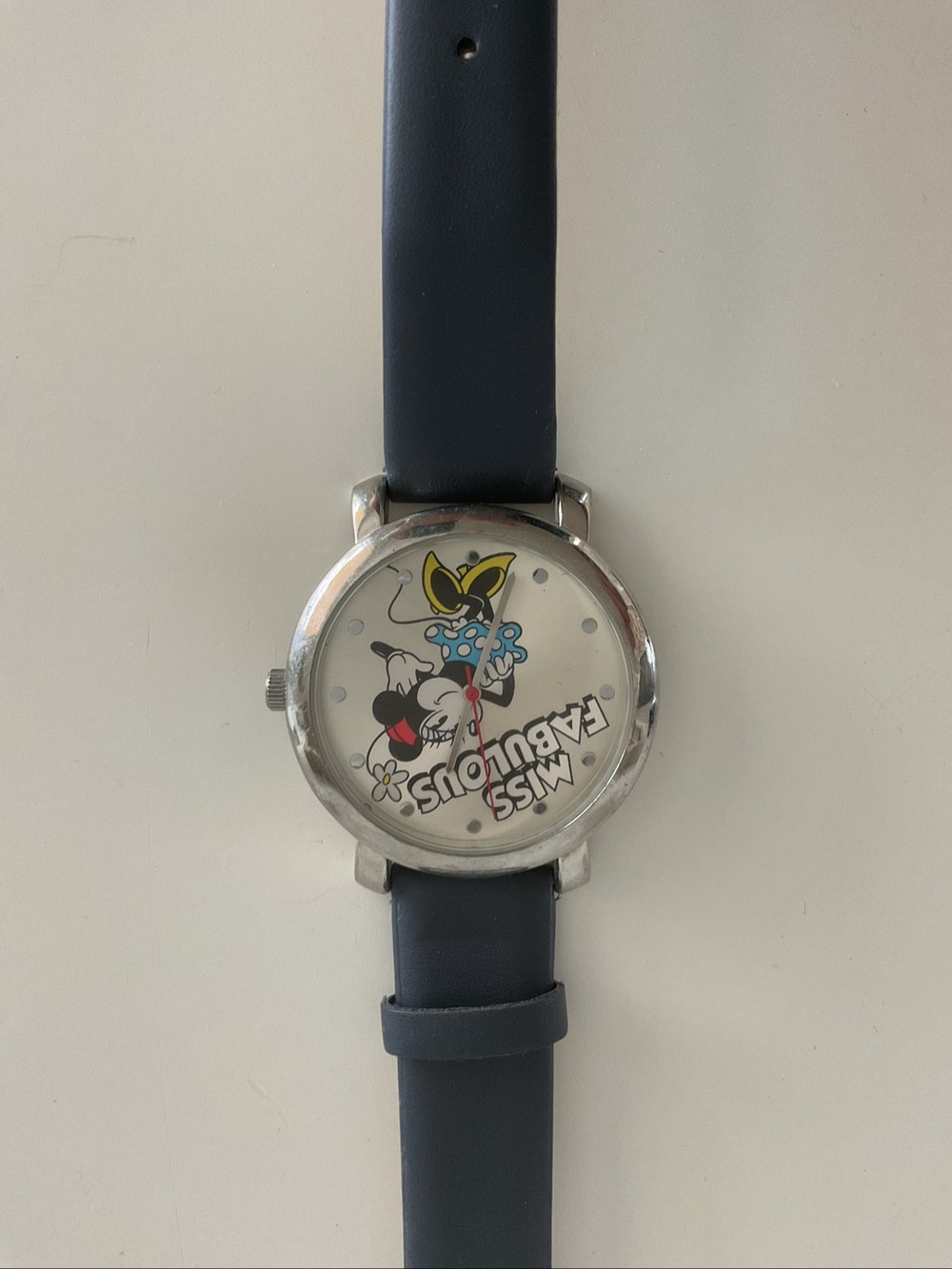 Minnie Mouse Miss Fabulous Navy Leather Strap Watch